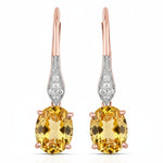 Lightweight Oval Cut Diamond Accent Drop Earrings