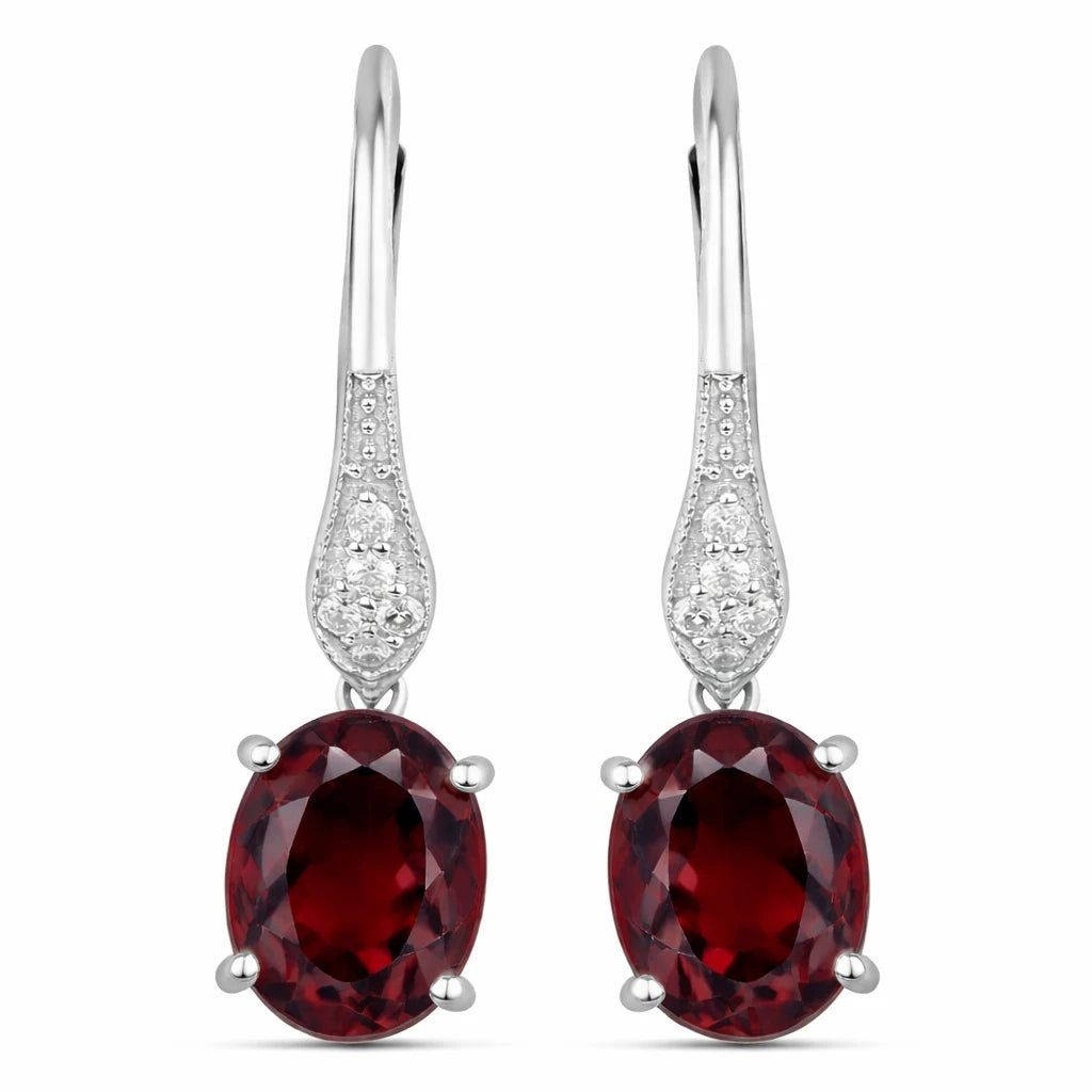 Lightweight Oval Cut Diamond Accent Drop Earrings