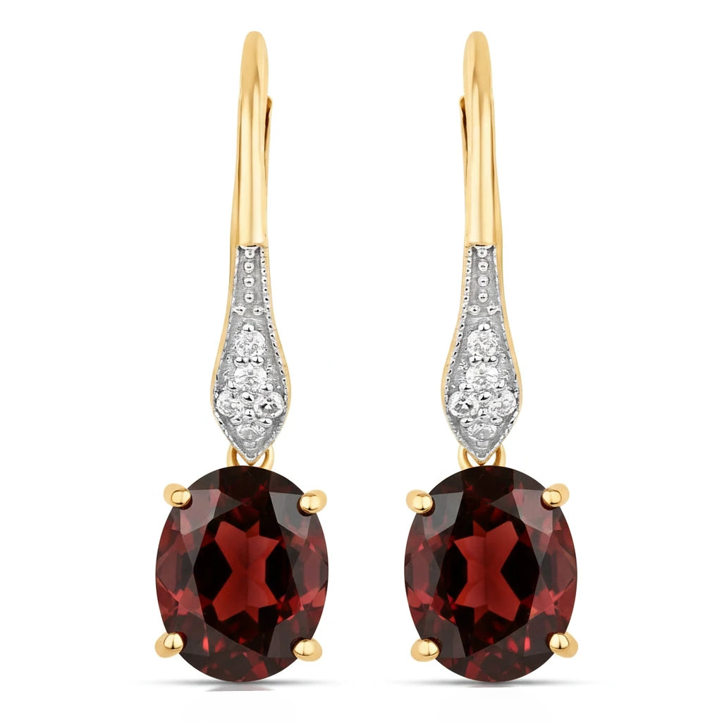 Lightweight Oval Cut Diamond Accent Drop Earrings