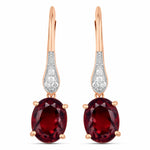 Lightweight Oval Cut Diamond Accent Drop Earrings