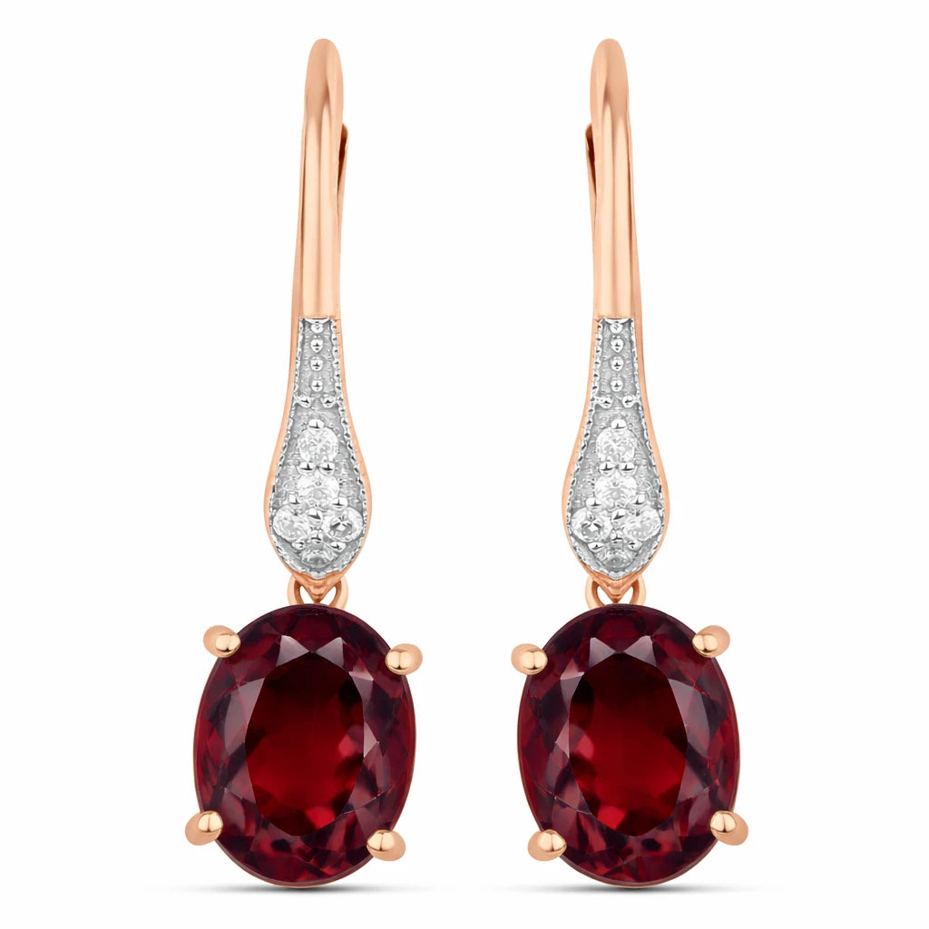 Lightweight Oval Cut Diamond Accent Drop Earrings