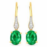 Lightweight Oval Cut Diamond Accent Drop Earrings