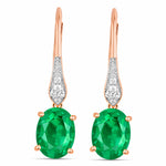 Lightweight Oval Cut Diamond Accent Drop Earrings