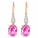 Lightweight Oval Cut Diamond Accent Drop Earrings
