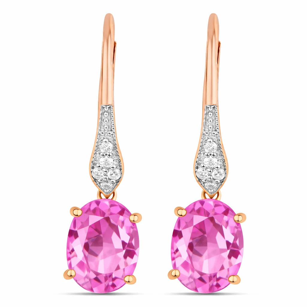 Lightweight Oval Cut Diamond Accent Drop Earrings