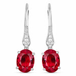 Lightweight Oval Cut Diamond Accent Drop Earrings