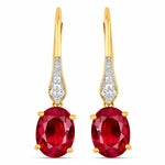 Lightweight Oval Cut Diamond Accent Drop Earrings