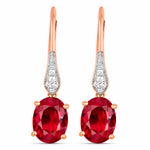 Lightweight Oval Cut Diamond Accent Drop Earrings