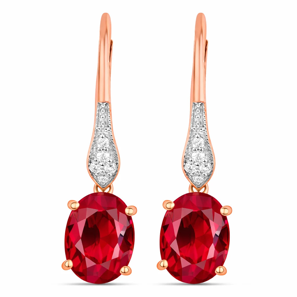 Lightweight Oval Cut Diamond Accent Drop Earrings