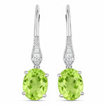 Lightweight Oval Cut Diamond Accent Drop Earrings