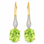 Lightweight Oval Cut Diamond Accent Drop Earrings