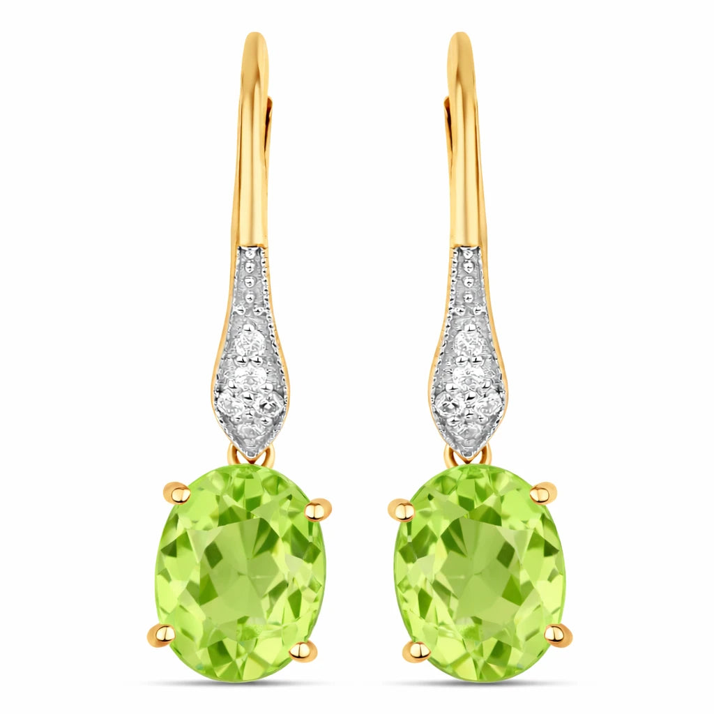 Lightweight Oval Cut Diamond Accent Drop Earrings