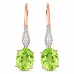 Lightweight Oval Cut Diamond Accent Drop Earrings