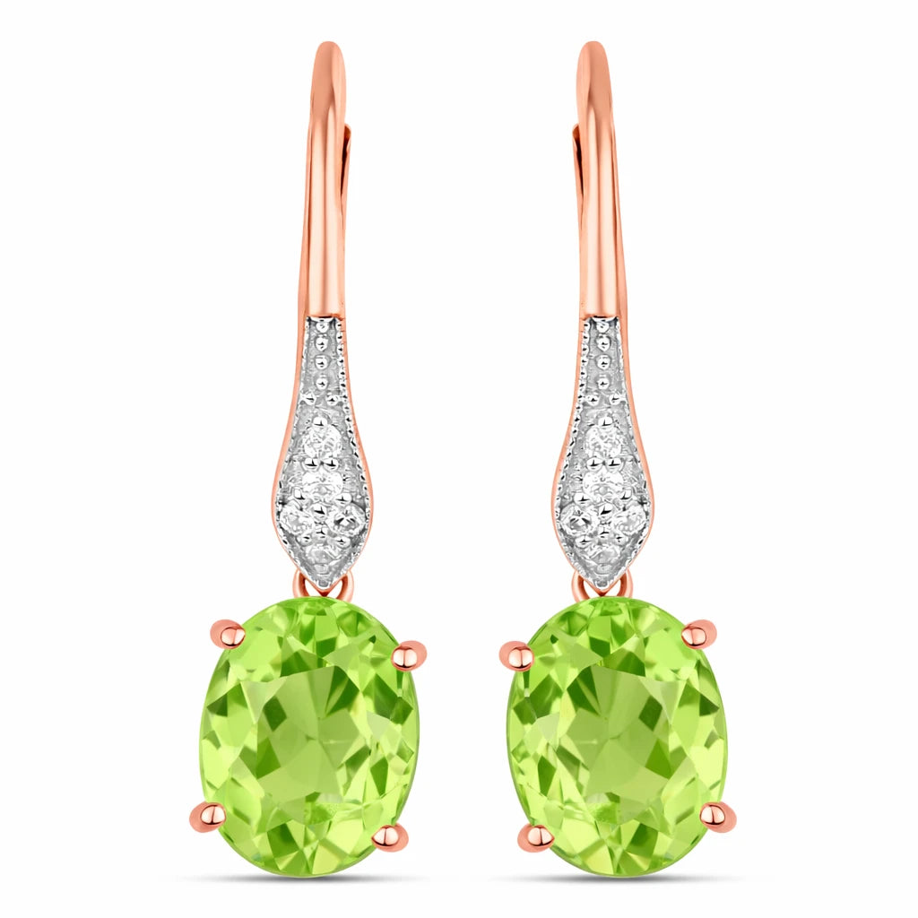 Lightweight Oval Cut Diamond Accent Drop Earrings