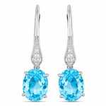 Lightweight Oval Cut Diamond Accent Drop Earrings