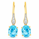 Lightweight Oval Cut Diamond Accent Drop Earrings