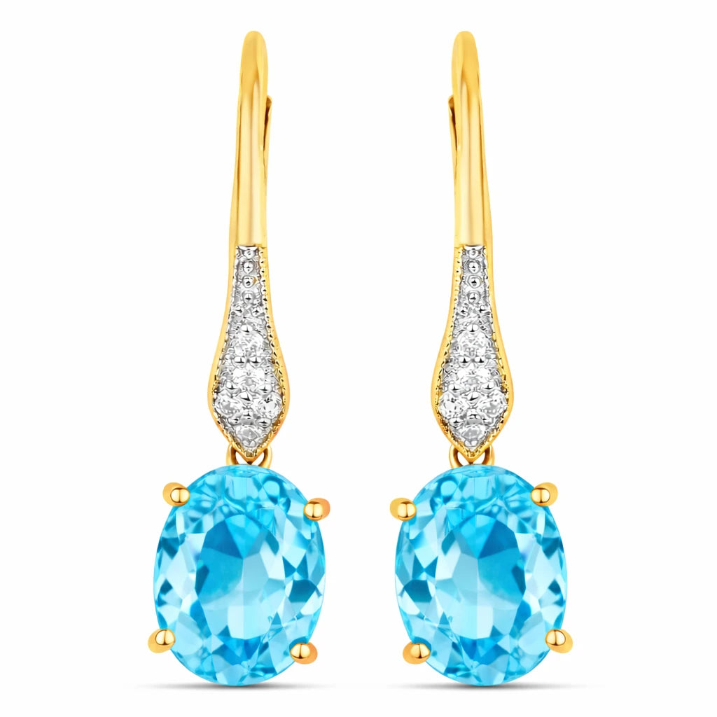 Lightweight Oval Cut Diamond Accent Drop Earrings