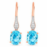 Lightweight Oval Cut Diamond Accent Drop Earrings