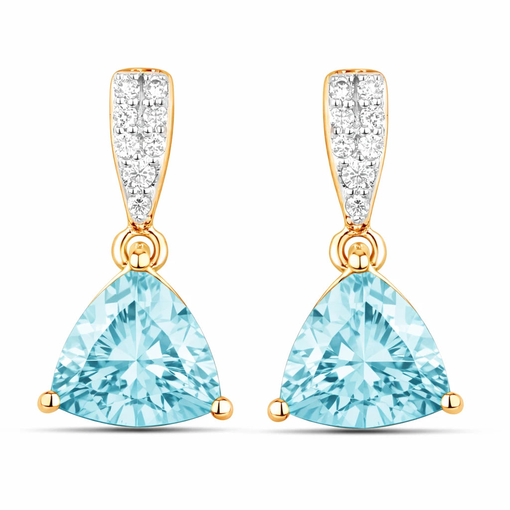 Trillion Cut Diamond Accent Stud Earrings