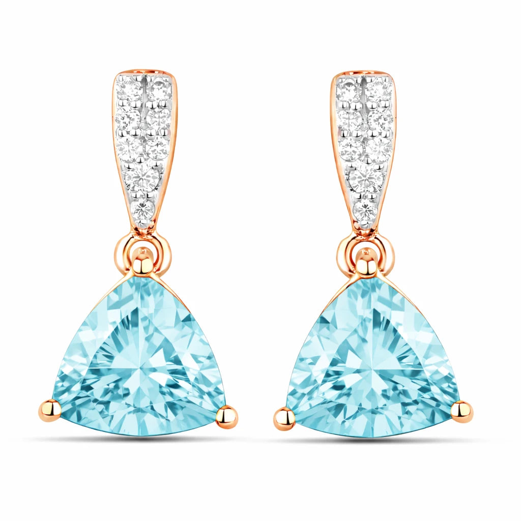 Trillion Cut Diamond Accent Stud Earrings