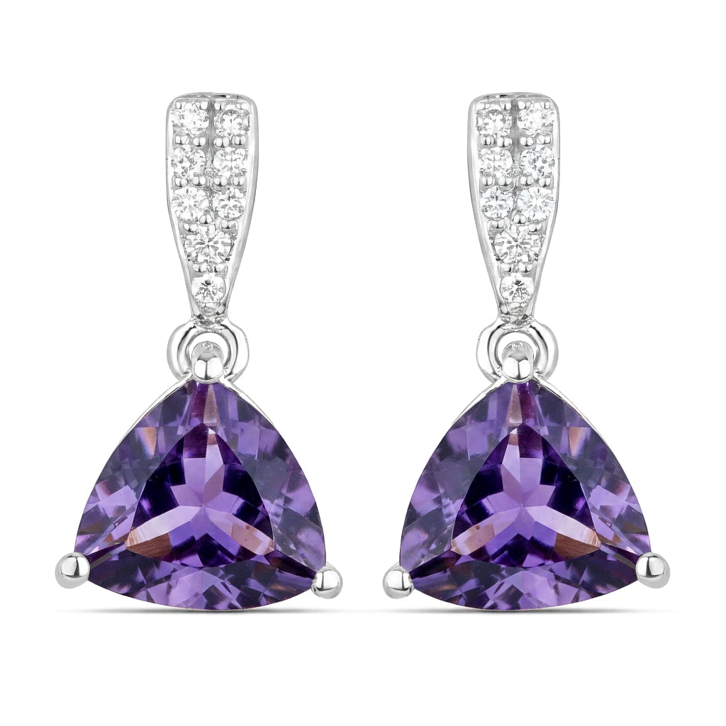 Trillion Cut Diamond Accent Stud Earrings