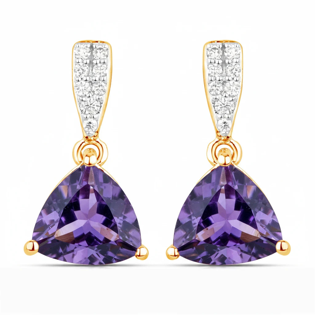 Trillion Cut Diamond Accent Stud Earrings