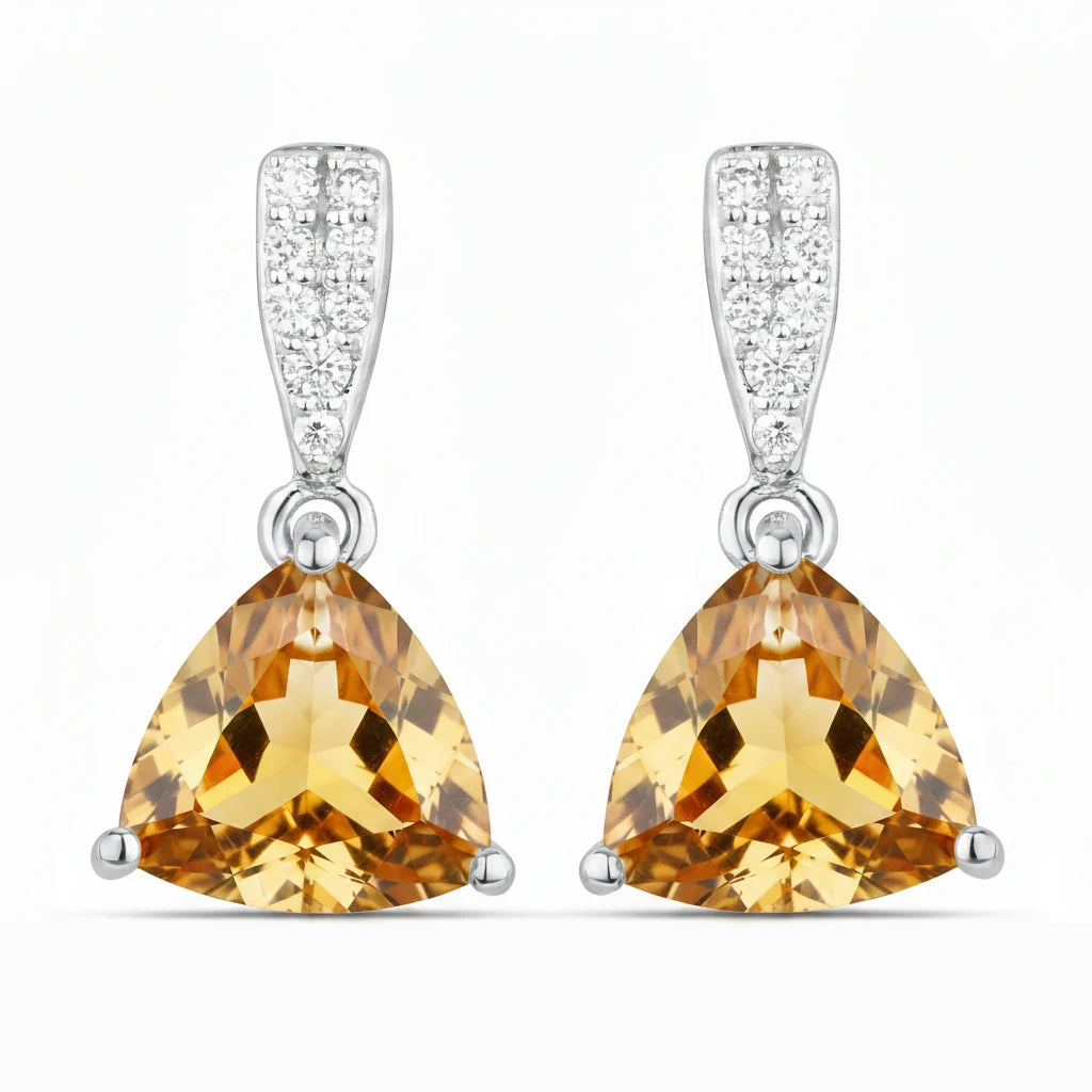 Trillion Cut Diamond Accent Stud Earrings