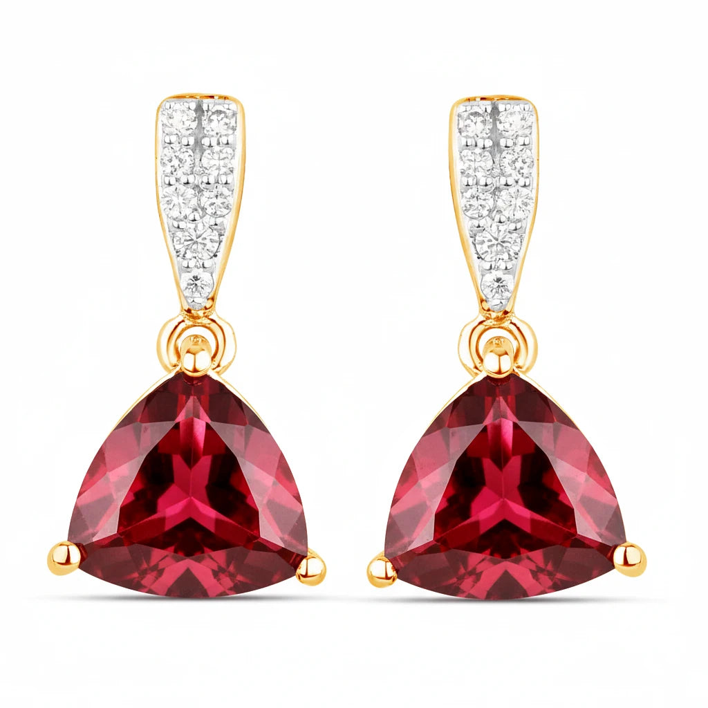 Trillion Cut Diamond Accent Stud Earrings