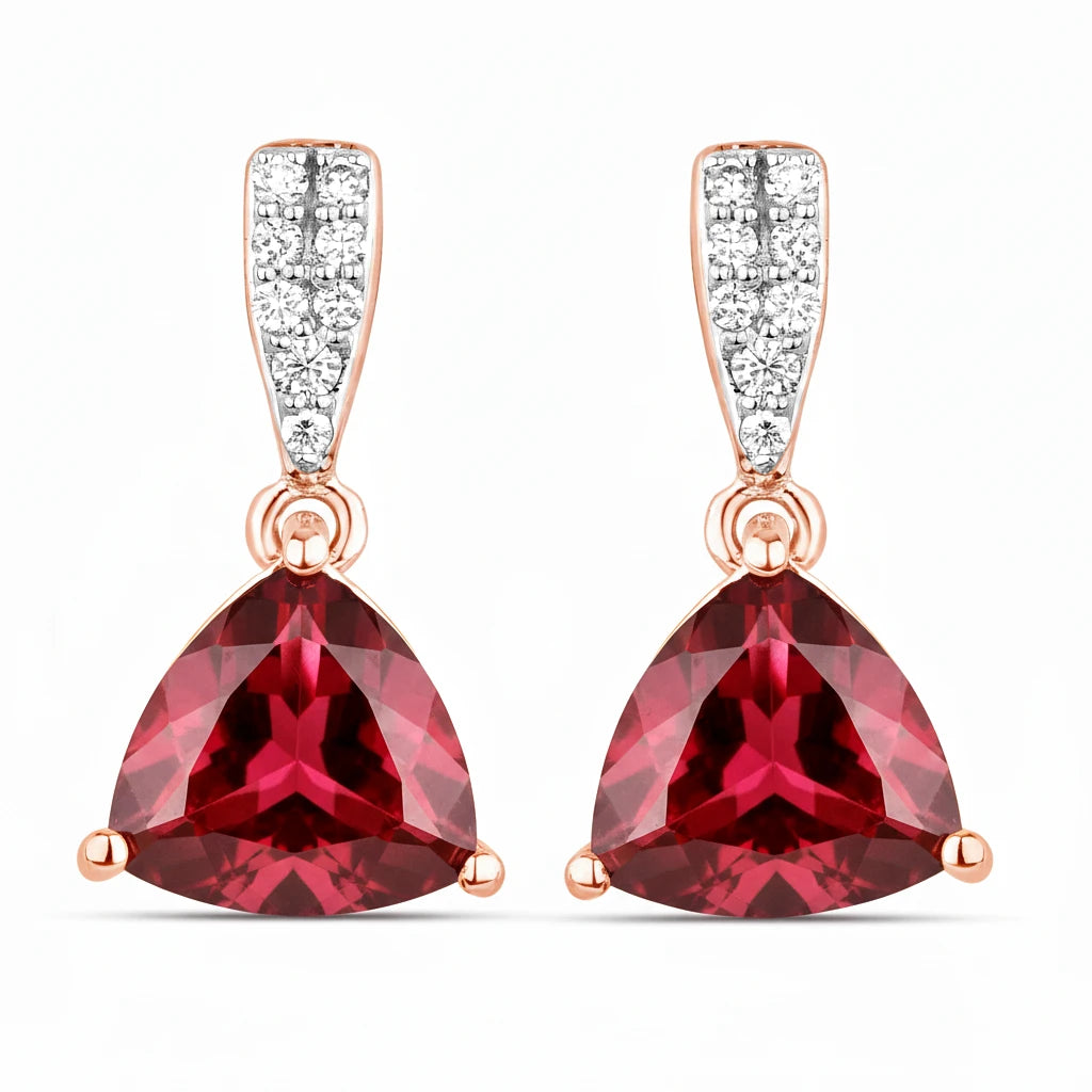 Trillion Cut Diamond Accent Stud Earrings