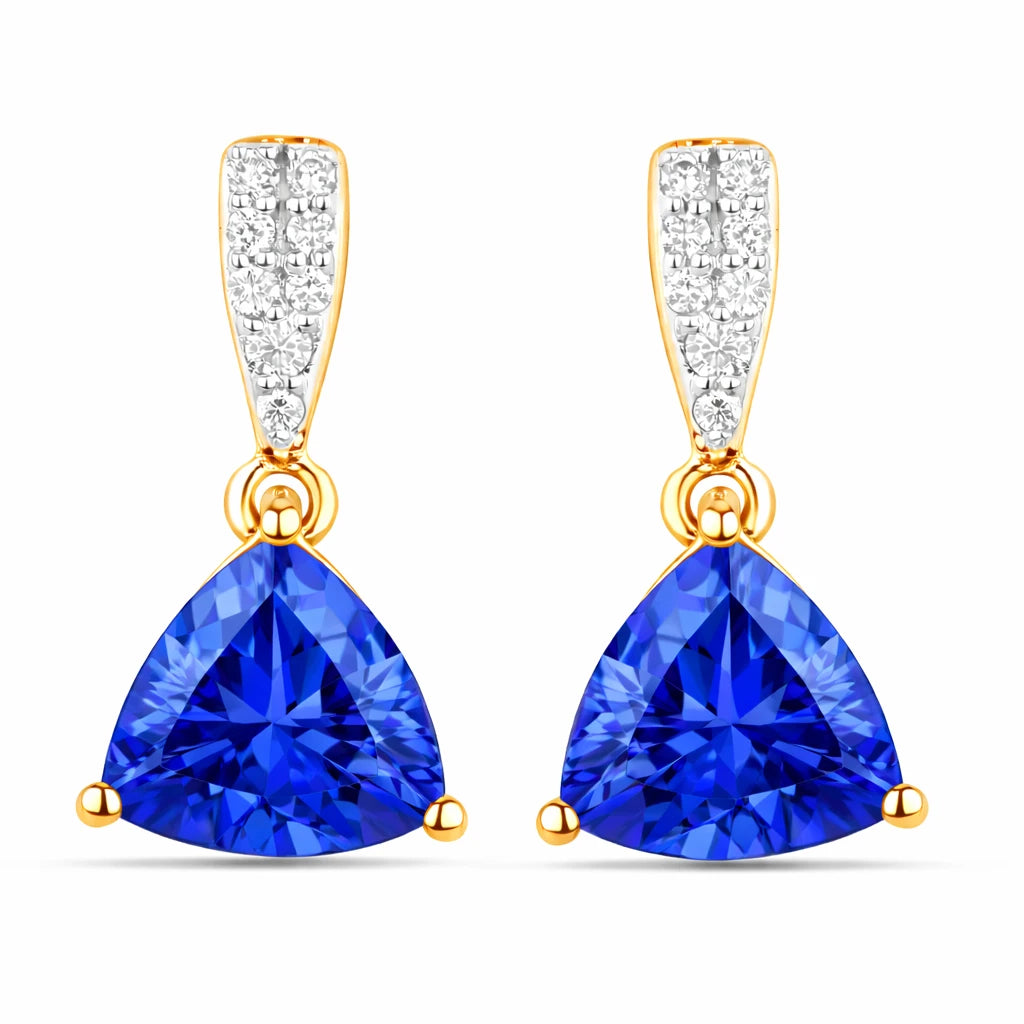 Trillion Cut Diamond Accent Stud Earrings