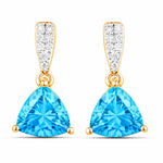Trillion Cut Diamond Accent Stud Earrings