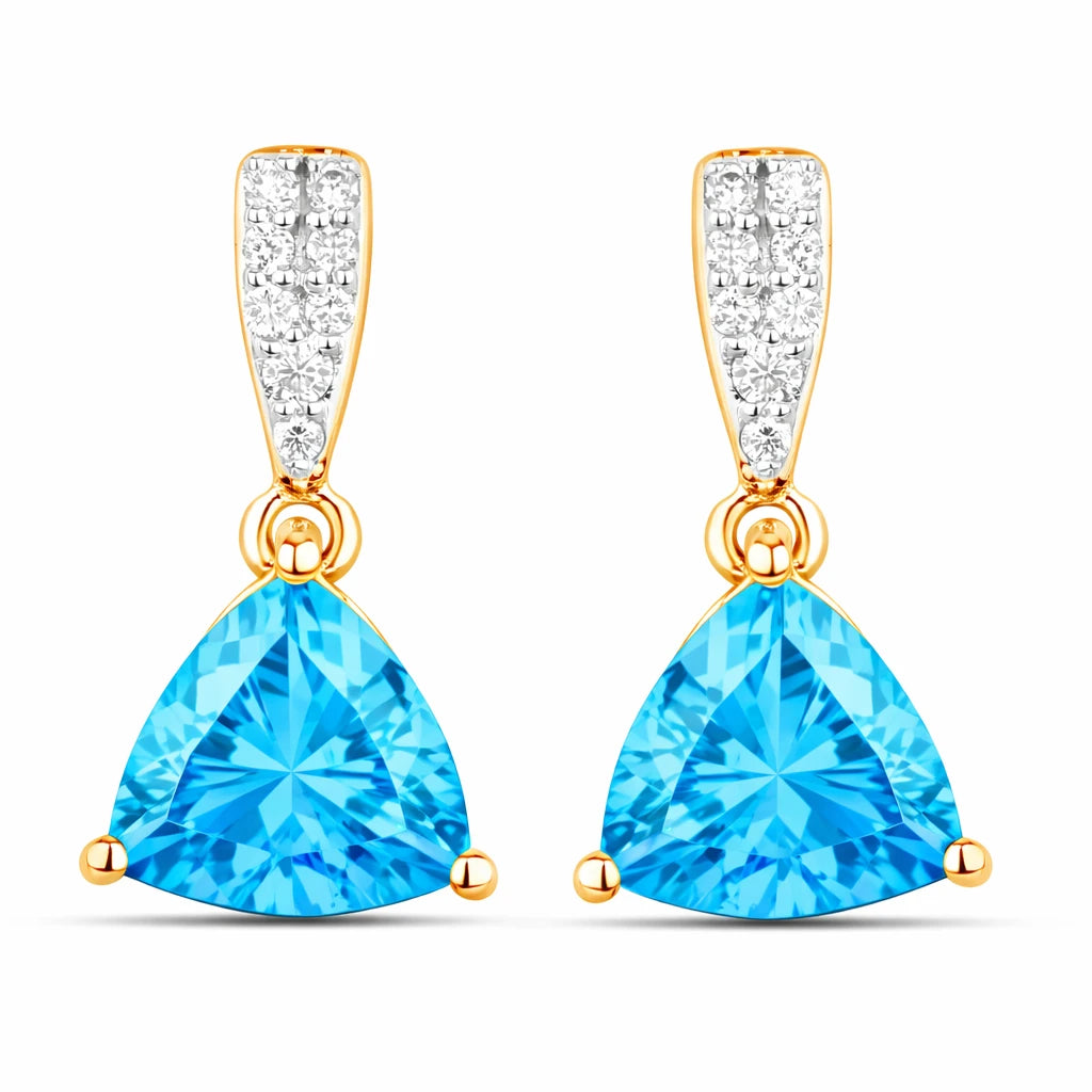 Trillion Cut Diamond Accent Stud Earrings