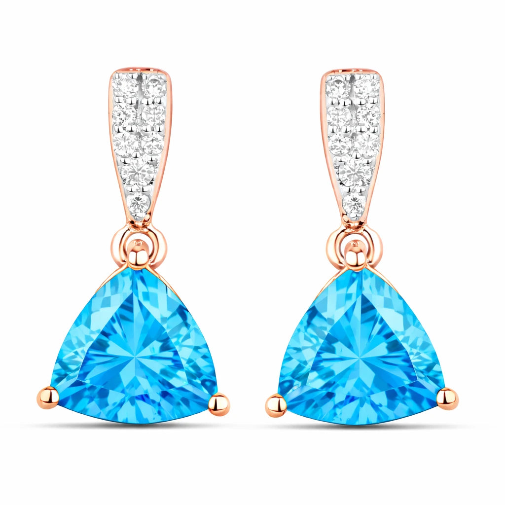 Trillion Cut Diamond Accent Stud Earrings