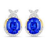 Floral Oval and Diamond Accented Cocktail Earrings