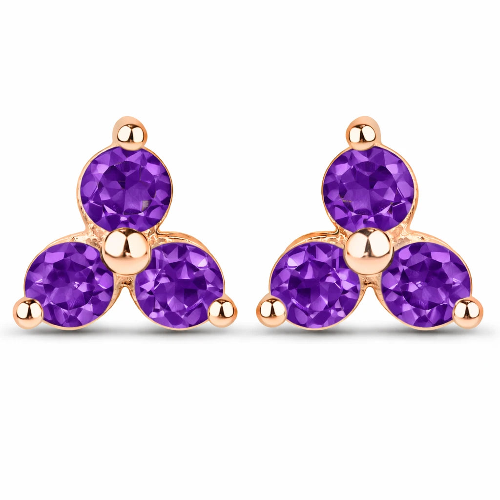 Round Prong Set Stud Earrings