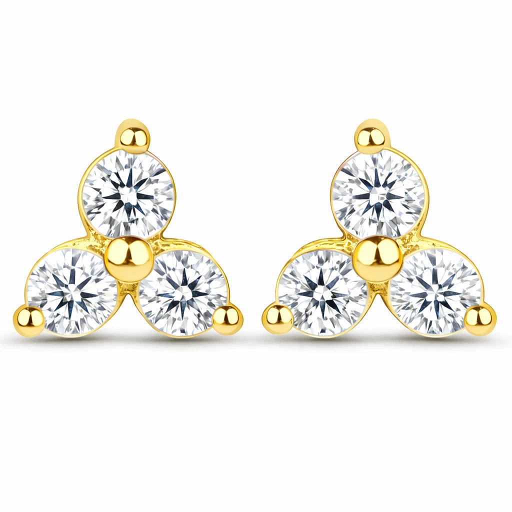 Round Prong Set Stud Earrings