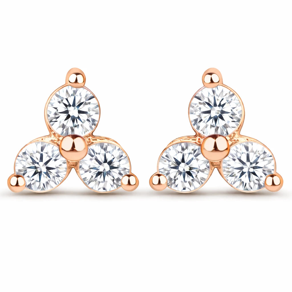 Round Prong Set Stud Earrings