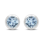 Round Bezel Set Stud Earrings