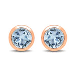 Round Bezel Set Stud Earrings