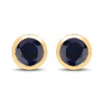 Round Bezel Set Stud Earrings