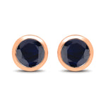 Round Bezel Set Stud Earrings