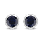 Round Bezel Set Stud Earrings
