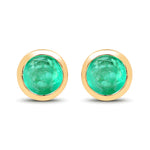 Round Bezel Set Stud Earrings