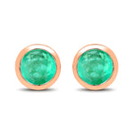 Round Bezel Set Stud Earrings