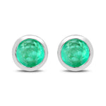 Round Bezel Set Stud Earrings