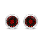 Round Bezel Set Stud Earrings