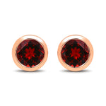 Round Bezel Set Stud Earrings