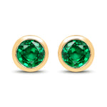 Round Bezel Set Stud Earrings