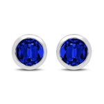 Round Bezel Set Stud Earrings