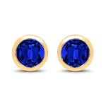 Round Bezel Set Stud Earrings